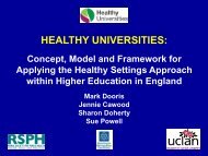 HEALTHY UNIVERSITIES