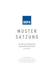 Mustersatzung für BDFA-Clubs