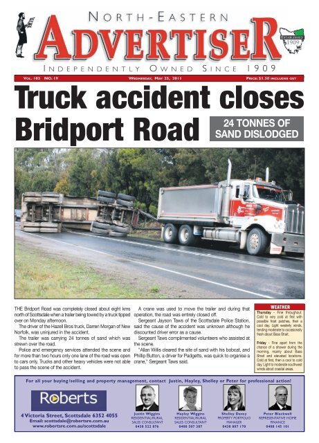 Truck accident closes Bridport Road