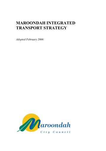MAROONDAH INTEGRATED TRANSPORT STRATEGY