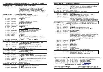 Pfarrblatt vom 21.11. bis zum 28.11.04 - Ministranten Oberkirch