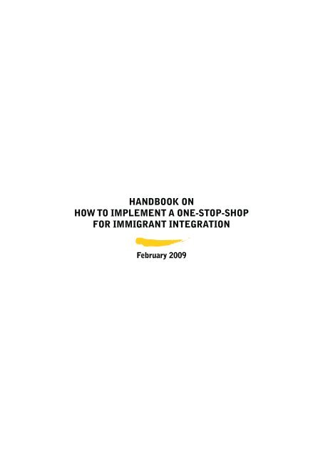 HANDBOOK ON HOW TO IMPLEMENT A ONE-STOP-SHOP FOR IMMIGRANT INTEGRATION