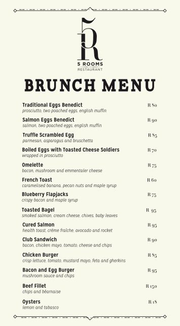 Traditional Brunch Menu