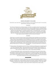 HISTORY & PHILOSOPHY OF THE ALPHEN Buried ... - Alphen Hotel