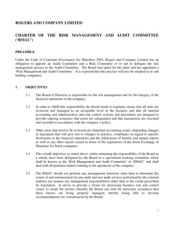 Risk Management and Audit Committee