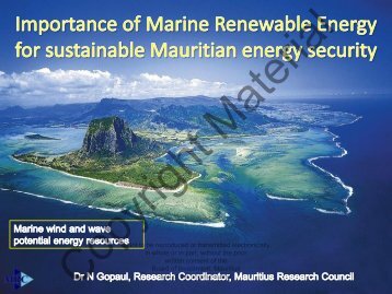 Dr N. Gopaul, Research Coordinator on Marine Renewable Energy ...
