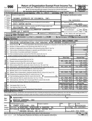 Form 990 - Chimes District of Columbia