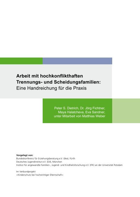 Arbeit mit hochkonflikthaften Trennungs- und Scheidungsfamilien ...