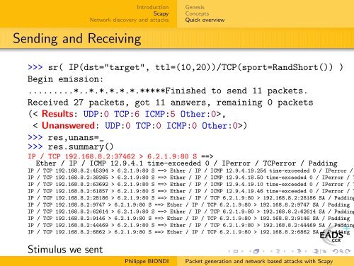 Packet generation and network based attacks with Scapy - SecDev.org