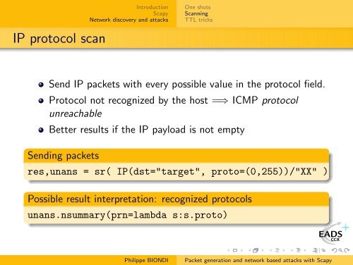 Packet generation and network based attacks with Scapy - SecDev.org