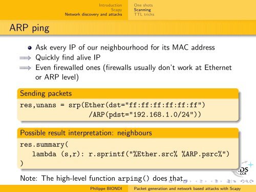 Packet generation and network based attacks with Scapy - SecDev.org