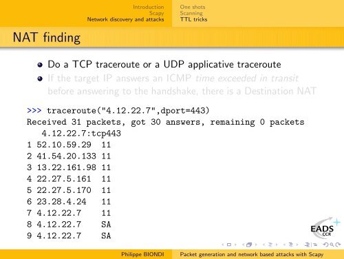 Packet generation and network based attacks with Scapy - SecDev.org