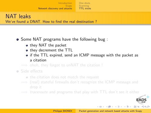 Packet generation and network based attacks with Scapy - SecDev.org