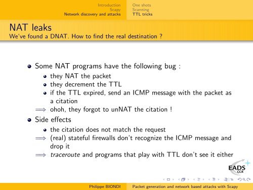 Packet generation and network based attacks with Scapy - SecDev.org