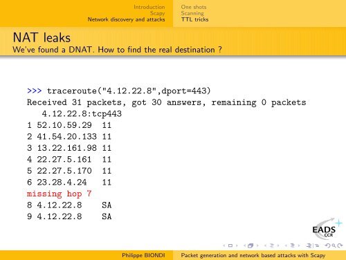 Packet generation and network based attacks with Scapy - SecDev.org