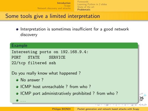 Packet generation and network based attacks with Scapy - SecDev.org