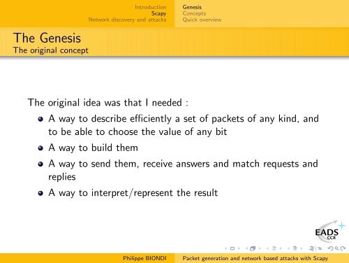 Packet generation and network based attacks with Scapy - SecDev.org