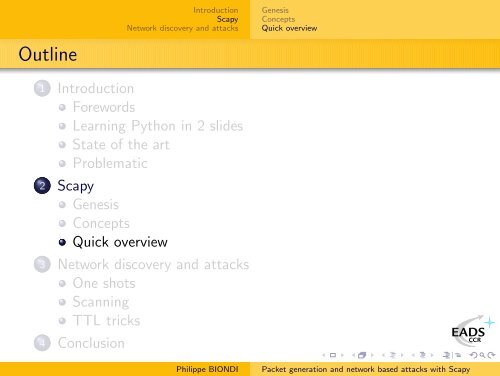 Packet generation and network based attacks with Scapy - SecDev.org