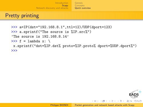 Packet generation and network based attacks with Scapy - SecDev.org