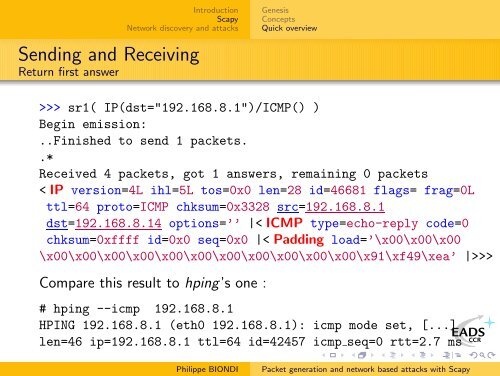 Packet generation and network based attacks with Scapy - SecDev.org