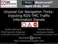 Unusual Car Navigation Tricks Injecting RDS-TMC Traffic Information Signals