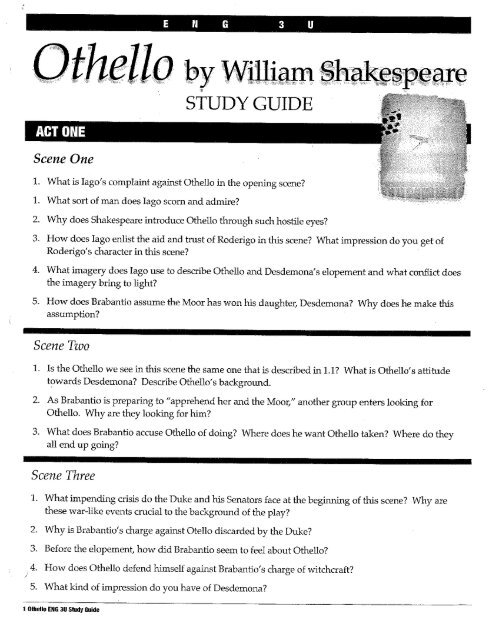 essay questions on othello