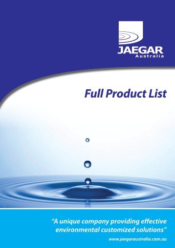 Full Product List - Jaegar Australia