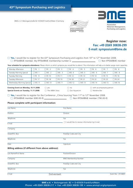 43rd Symposium Purchasing and Logistics Challenging ... - BME