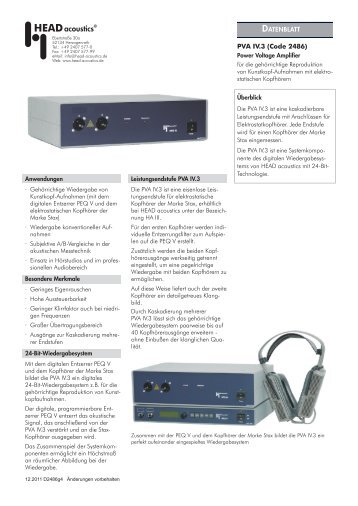 PVA IV.3 Power Voltage Amplifier für die ... - HEAD acoustics