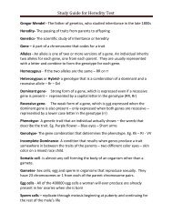 Study Guide for Heredity Test