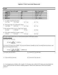 Algebra 1 Unit Conversion Homework