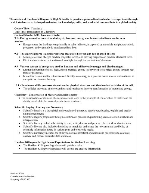 Chemistry - College Prep