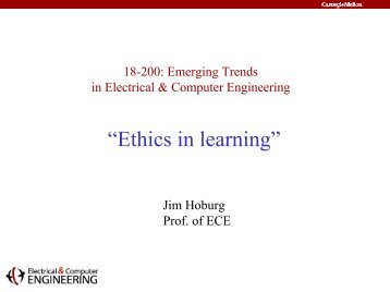 “Ethics in learning” - Electrical and Computer Engineering