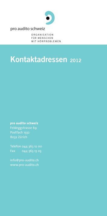 Kontaktadressen 2012 - pro audito Schweiz