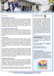 AUGUST 2008 NEWSLETTER