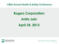 Rogers Corporation Anita Jain April 24 2013