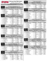 OAKLAWN PARK QUICK SHEET