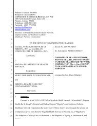 Motion to Quash Magellan's Second Subpoena - Arizona Office of ...