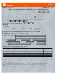 APPLICATION FORM FOR INTERNET BANKING (FOR CORPORATE)