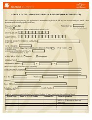 APPLICATION FORM FOR INTERNET BANKING (FOR INDIVIDUALS)