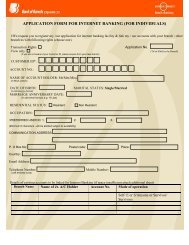 APPLICATION FORM FOR INTERNET BANKING (FOR INDIVIDUALS)