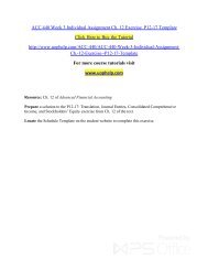 ACC 440 Week 3 Individual Assignment Ch. 12 Exercise  P12-17 Template/Uophelp