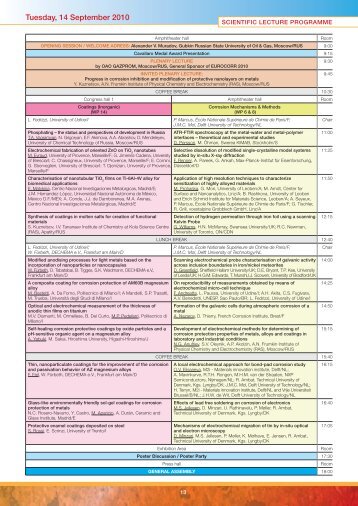 Oral Programme - eurocorr