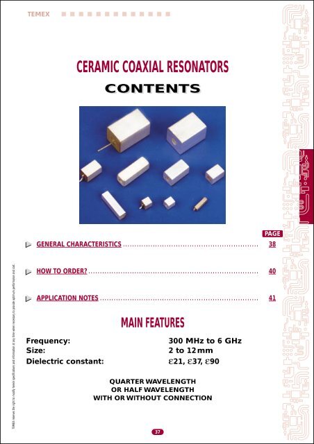 CERAMIC COAXIAL RESONATORS