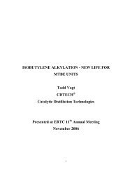 Isobutylene Alkylation - New Life for MTBE Units - CDTECH