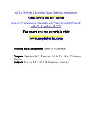 QNT 273 Week 5 Learning Team Textbook Assignments