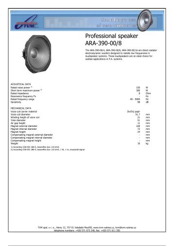 Professional speaker ARA-390-00/8