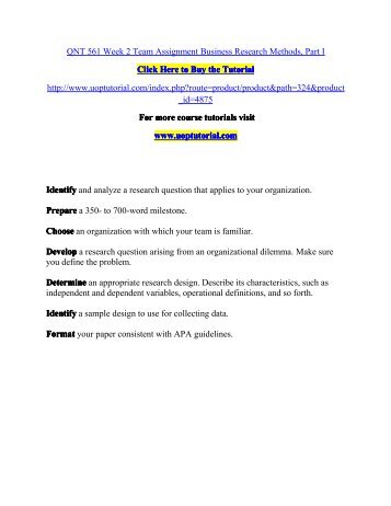 QNT 275 Week 3 Individual Business Decision Making Project 