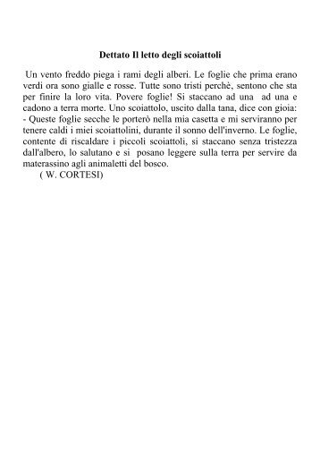 Dettato Il letto degli scoiattoli Un vento freddo ... - casieresalvatore.it