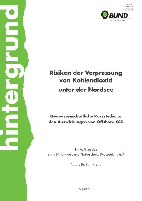 Risiken der Verpressung von Kohlendioxid unter der Nordsee